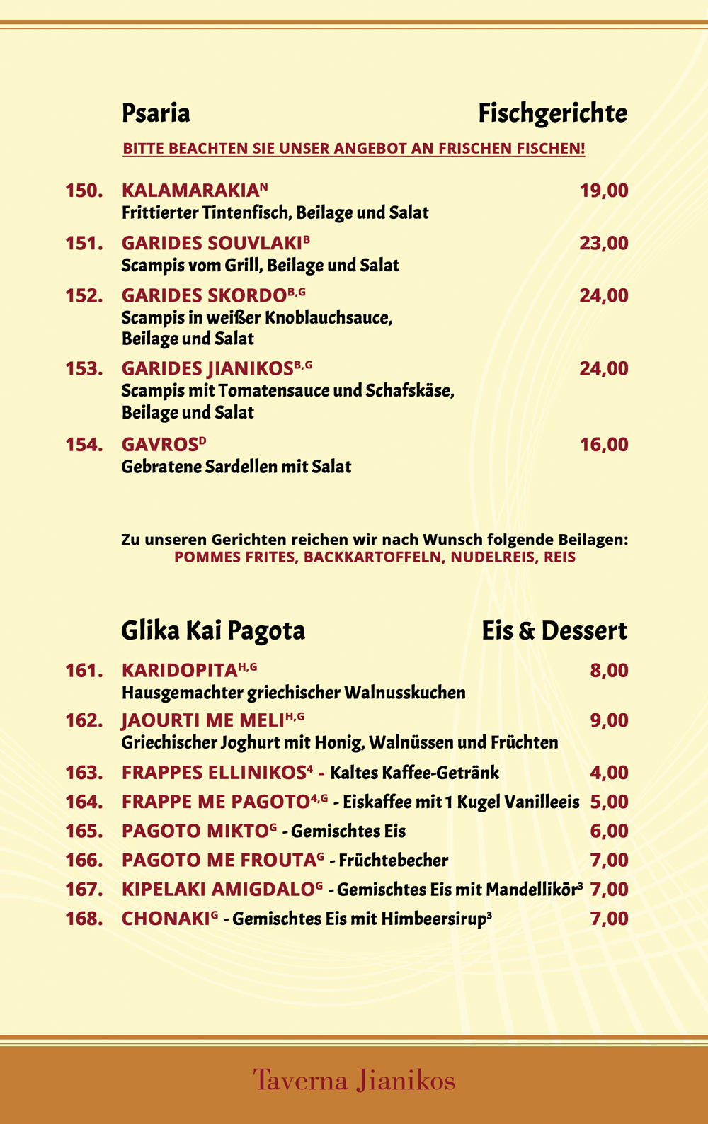 Taverna Jianikos Lichtenrade Speisekarte 10