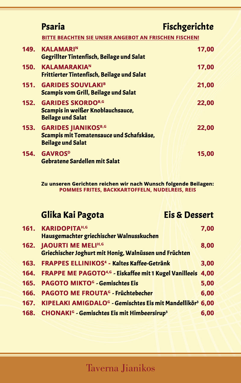 Taverna Jianikos Lichtenrade Speisekarte 10